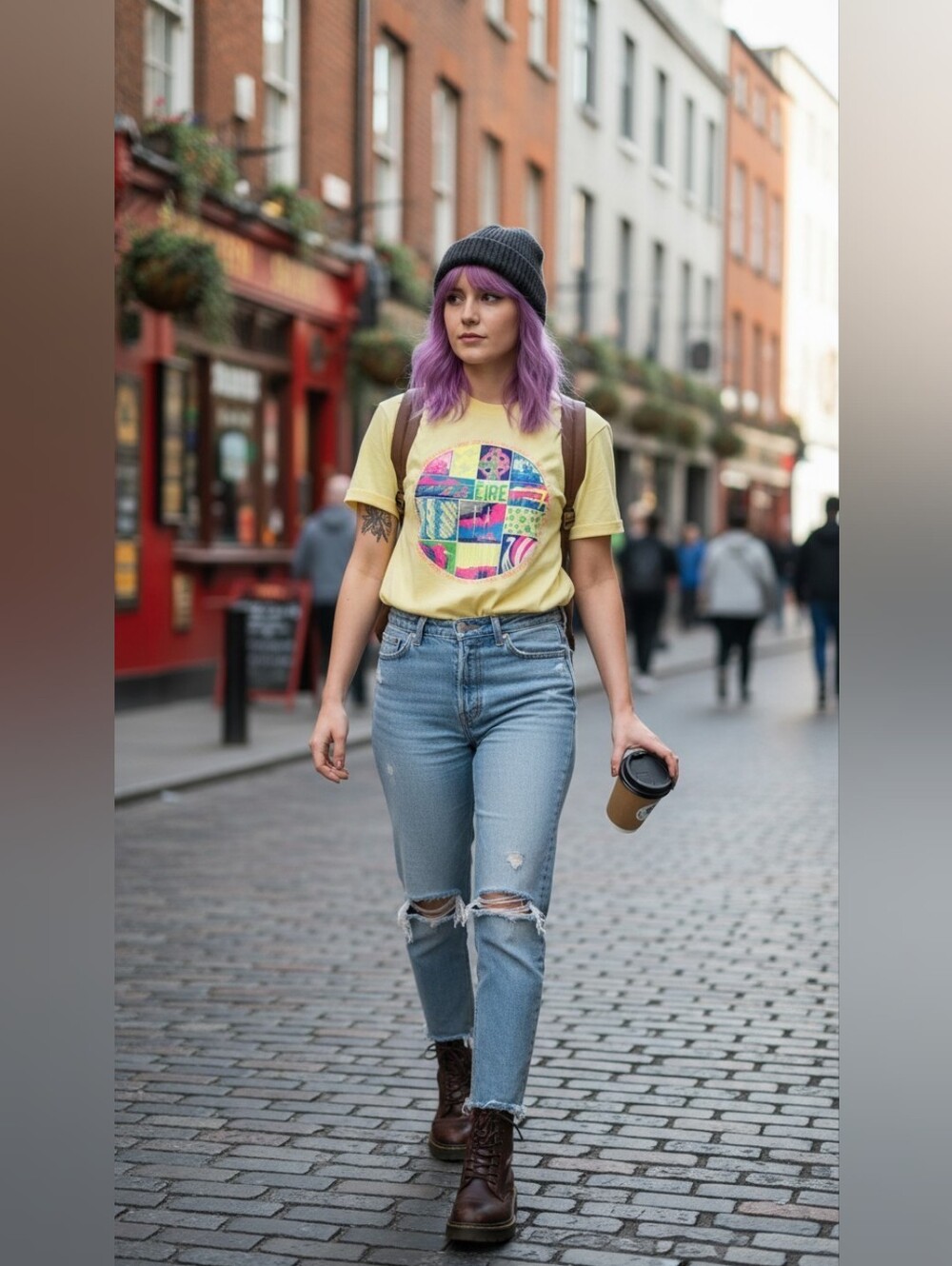 EIRE Graphic Short-Sleeve T-Shirt in Yellow, Size XL, NWT